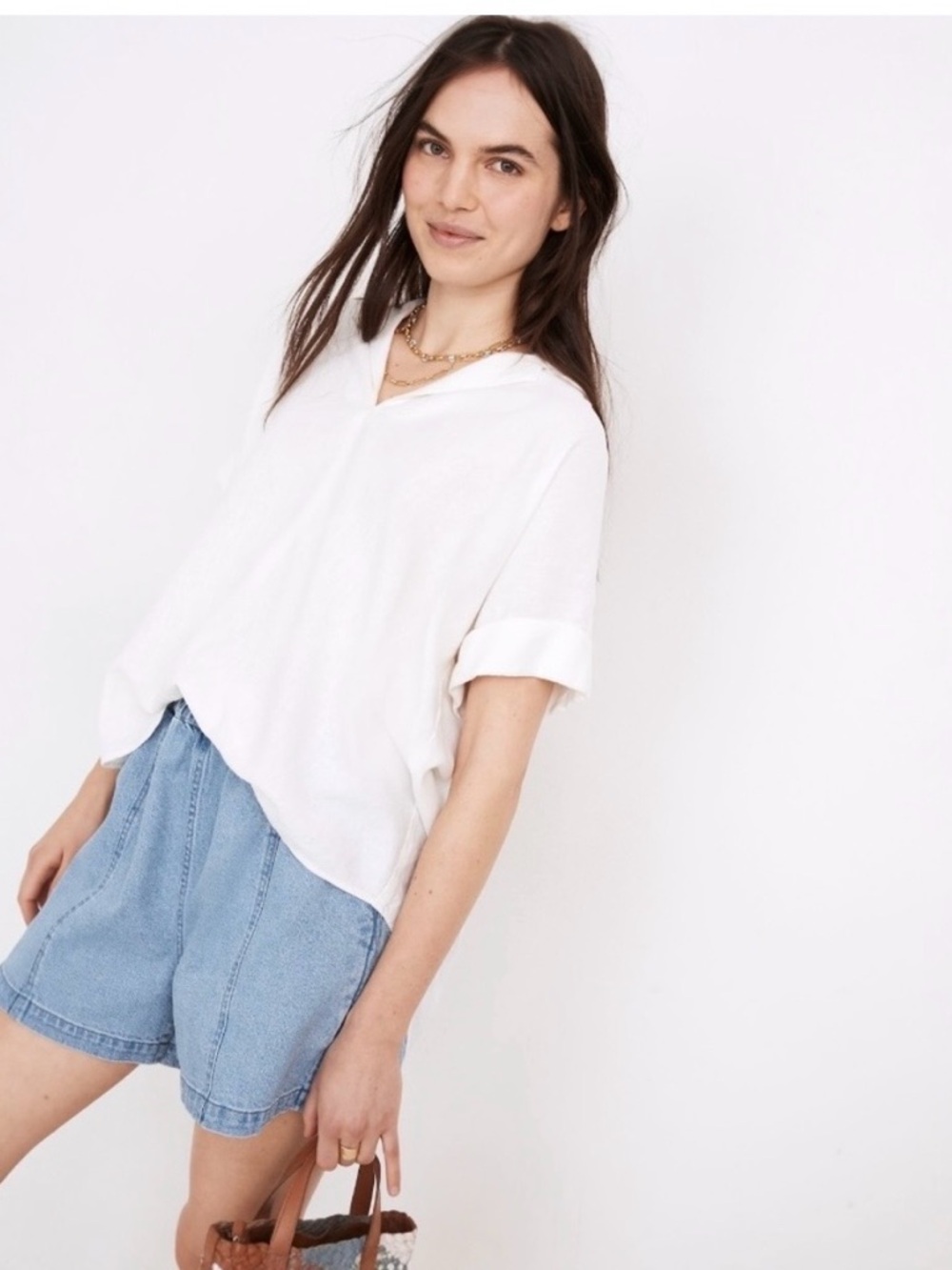 Linen Blend Popover Tunic